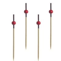 Пика 70 мм, диз. "Красная жемчужина", красн., бамбук, 100 шт/упак 40 упак/кор КИТАЙ