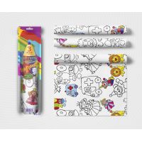 Скатерть - разукрашка 110х120 см, диз. "Для будущих художников", бел., ПЭ, 3 рул/упак "Buttenfilm" 25 упак/кор РОССИЯ 104111