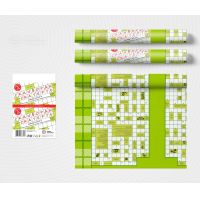 Скатерть 110х120 см, диз. "Сканворды", разноцв., ПЭ, 3 рул/упак "Buttenfilm" 40 упак/кор РОССИЯ