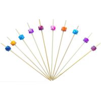 Пика 120 мм, диз. "Куб мрамор", разноцв., бамбук, 100 шт/упак 40 упак/кор КИТАЙ 440-738