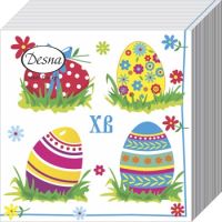 Салфетки 240х240 мм 1-сл., диз. "Пасхальные яйца", разноцв., бум., 40 шт/упак "Desna Design" 32 упак/кор РОССИЯ 57423