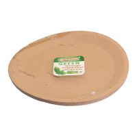 Тарелка одноразовая мелкая d230 мм, крафт., карт, 12 шт/упак "GREEN MYSTERY" 480 шт/кор РОССИЯ -