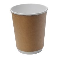 Стакан для холодных и горячих напитков, 0.35л, двухслойный, крафт, картон