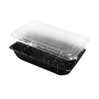 Контейнер 1500 мл 1-секц. 275х177х55 мм, без крышки, черн., ПЭТ, 140 шт/кор "Протэк" 140 шт/упак РОССИЯ ИП-1500 Д черн.