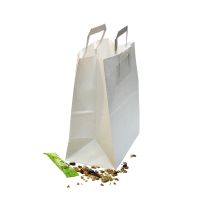 Пакет [240+140]х280 мм с плоск. ручками, бел., бум., 300 шт/кор 300 шт/упак РОССИЯ 006-000001-001