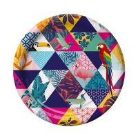 Тарелка одноразовая мелкая d230 мм, диз. "Птицы", карт. лам., 50 шт/упак 500 шт/кор РОССИЯ