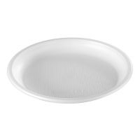 Тарелка одноразовая мелкая d205 мм, бел., ПП, 100 шт/упак 800 шт/кор РОССИЯ 230-0710