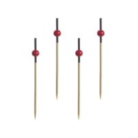 Пика 90 мм, диз. "Красная жемчужина", красн., бамбук, 100 шт/упак 40 упак/кор КИТАЙ