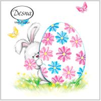 Салфетки 240х240 мм 1-сл., диз. "Пасхальный подарок", разноцв., бум., 40 шт/упак "Desna Design" 32 упак/кор РОССИЯ 57655