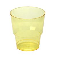 Стакан одноразовый 200 мл для холодных напитков, жёлтый, "Кристалл"
