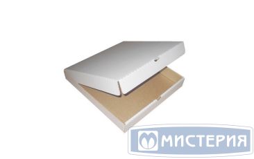 Коробка для пиццы, 300х300х40мм, белая, микрогофрокартон E