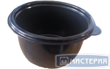Контейнер 500 мл 1-секц. d132хh65 мм, без крышки, черн., ПП, 50 шт/упак 500 шт/кор РОССИЯ -