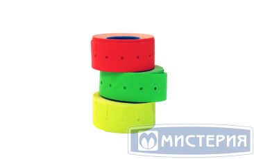 Этикет-лента 21,5х12 мм, прям., цвет в ассорт., бум., 1000 шт/рул 180 рул/кор РОССИЯ -