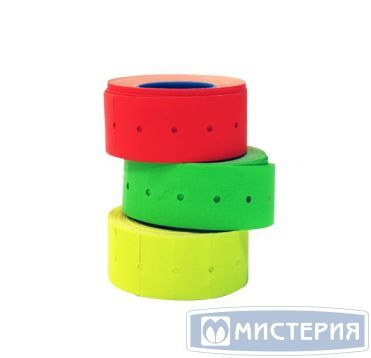 Этикет-лента 21,5х12 мм, прям., цвет в ассорт., бум., 1000 шт/рул 180 рул/кор РОССИЯ -