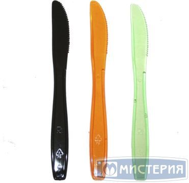 Нож одноразовый 180 мм, цвет в ассорт., ПС, 10 шт/упак "Buffet" 500 шт/кор РОССИЯ 188255я/