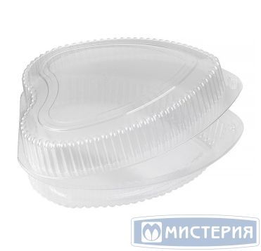 Упаковка для торта [неразъем.] форма "Сердце" 259х245х73[218х212х67] мм, прозр., ОПС, 120 шт/кор "Комус" 120 шт/упак РОССИЯ ТС-276