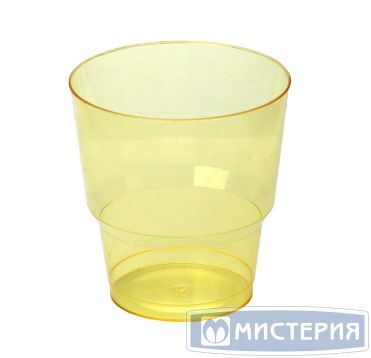 Стакан одноразовый 200 мл для холодных напитков, жёлтый, "Кристалл"