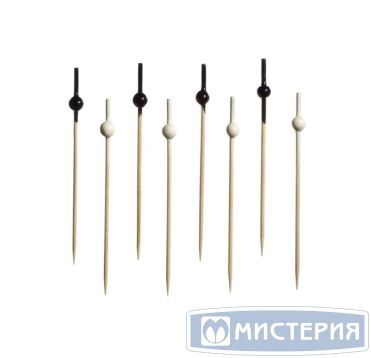 Пика 100 мм, диз. "Шарики", черно-бел., бамбук, 100 шт/упак 40 упак/кор КИТАЙ