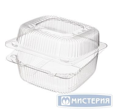 Упаковка 0.92л, квадратн., внеш. 132х131х78мм, внутр. 122х116х69мм, прозрачн., ОПС