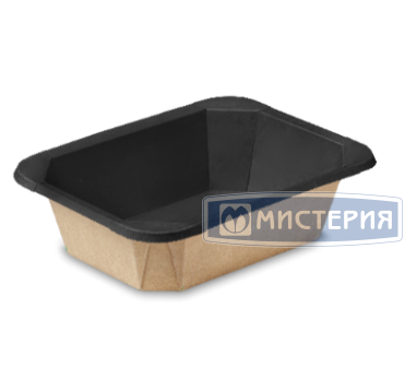 Контейнер 400 мл, 161х126х45 мм, без окна, без крышки, крафт-черн, карт., 60 шт/упак "OSQ" Octobox 400 Black Wood 660 шт/кор РОССИЯ OSQ Octobox 400 (BW) (660)