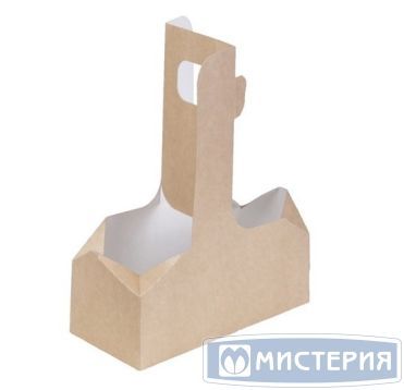 Держатель для стаканов 2 яч. 80х180х70 мм, крафт-бел., карт., 500 шт/кор "OSQ" Eco cupholder 500 шт/упак РОССИЯ ECO CUPHOLDER