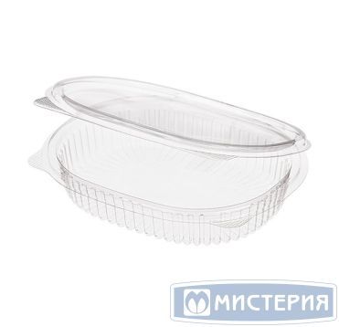 Контейнер 350 мл 1-секц., овал 158х129х39 мм, неразъем.крышка, прозр., ПЭТ, 360 шт/кор "ЮПласт" 360 шт/упак РОССИЯ ЮП-РКС-350/ЮУПМ6126