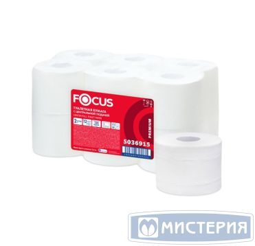 Бумага туалетная для диспенсеров 2-сл. с центр. вытяжкой "Focus" Point, бел., 120 м 12 рул/упак 12 рул/кор РОССИЯ 5036915