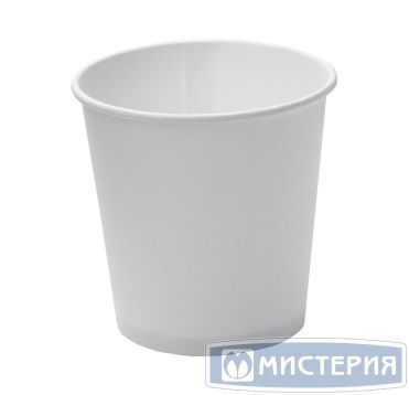 Стакан для холодного и горячего, 0.1/0.109л, белый, картон