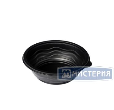 Контейнер 500 мл 1-секц. d145хh60 мм, без крышки, черн., ПП, 600 шт/кор "Южуралпак" 600 шт/упак РОССИЯ SP-500