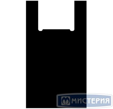 Пакет "майка" 28+14х50см 12мкм, чёрн, ПНД