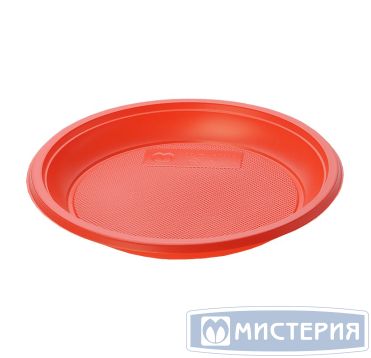 Тарелка одноразовая мелкая d167 мм, красн., ПС, 50 шт/упак "МИСТЕРИЯ" 1 600 шт/кор РОССИЯ 124160