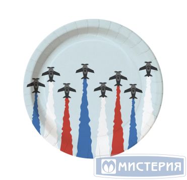 Тарелка d 180мм, дизайн "Самолеты", картон