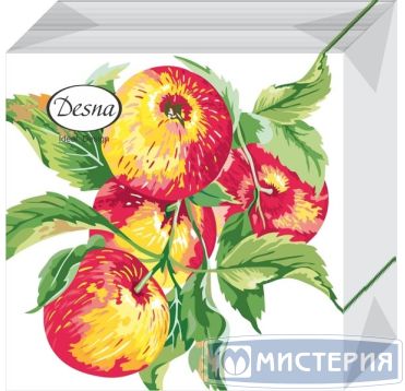 Салфетки 240х240 мм 1-сл., диз. "Яблочная ветвь", разноцв., бум., 40 шт/упак "Desna Design" 32 упак/кор РОССИЯ 57589