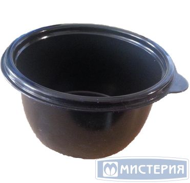 Контейнер 500 мл 1-секц. d132хh65 мм, без крышки, черн., ПП, 50 шт/упак 500 шт/кор РОССИЯ -