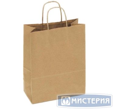 Пакет [330+180]х345 мм с круч. ручками, крафт, бум., 200 шт/кор 200 шт/упак РОССИЯ