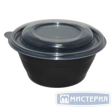 Контейнер-миска 350 мл, круглый, черный