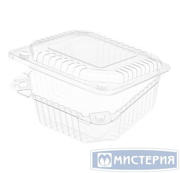 Упаковка для кондит. изделий 500 мл, 1-секц. 133х131х57[105х105х49] мм, неразъем.крышка, прозр., ОПС, 700 шт/кор "Комус" 700 шт/упак РОССИЯ РК-11(Р) (ОП)