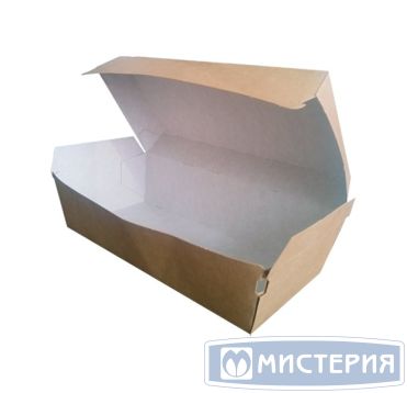 Лоток [короб] для фастфуда 195х90х75 мм, крафт-бел., карт., 140 шт/кор "Эколайн" 140 шт/упак РОССИЯ