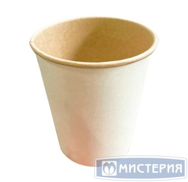 Стакан бумажный 250 мл 1 сл., d80 мм, бело-беж., карт., 50 шт/упак 1 000 шт/кор РОССИЯ 01-125103-050/1000/24
