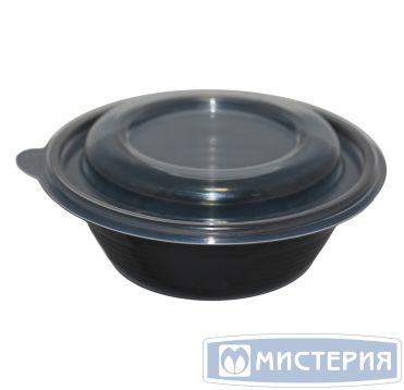 Контейнер-миска 350 мл, круглый, черный