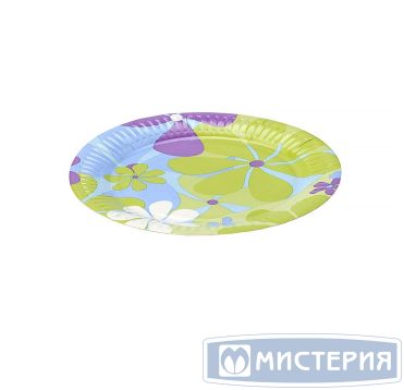 Тарелка одноразовая мелкая d180 мм, диз. "Girandole", карт. лам., 50 шт/упак "Scandipakk" 1 000 шт/кор РОССИЯ 30184351/0705/1350