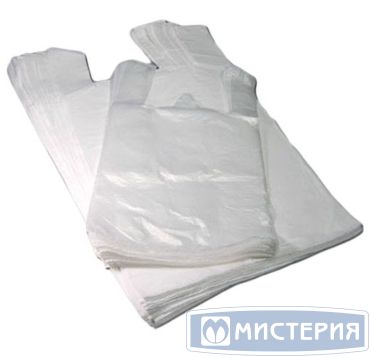 Пакет "Майка" [280+140]х500 мм 12 мкм, бел., ПНД, 100 шт/упак 10 упак/кор РОССИЯ -
