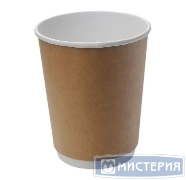 Стакан бумажный 250 мл 2 сл., d80 мм, крафт-бел., карт., 30 шт/упак 750 шт/кор РОССИЯ