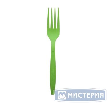 Вилка одноразовая 180 мм, зел., кукурузный крахмал, 6 шт/упак "GREEN MYSTERY" 480 шт/кор РОССИЯ