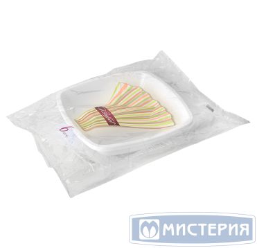 Тарелка квадратная глубокая, белая, 180мм 